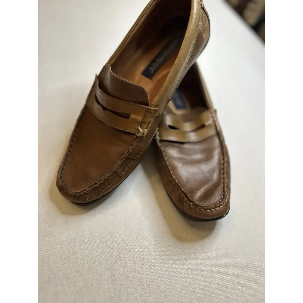Giorgio Brutini Le Glove Loafers mens 9.5 M Dress casual Shoes Brown Leather